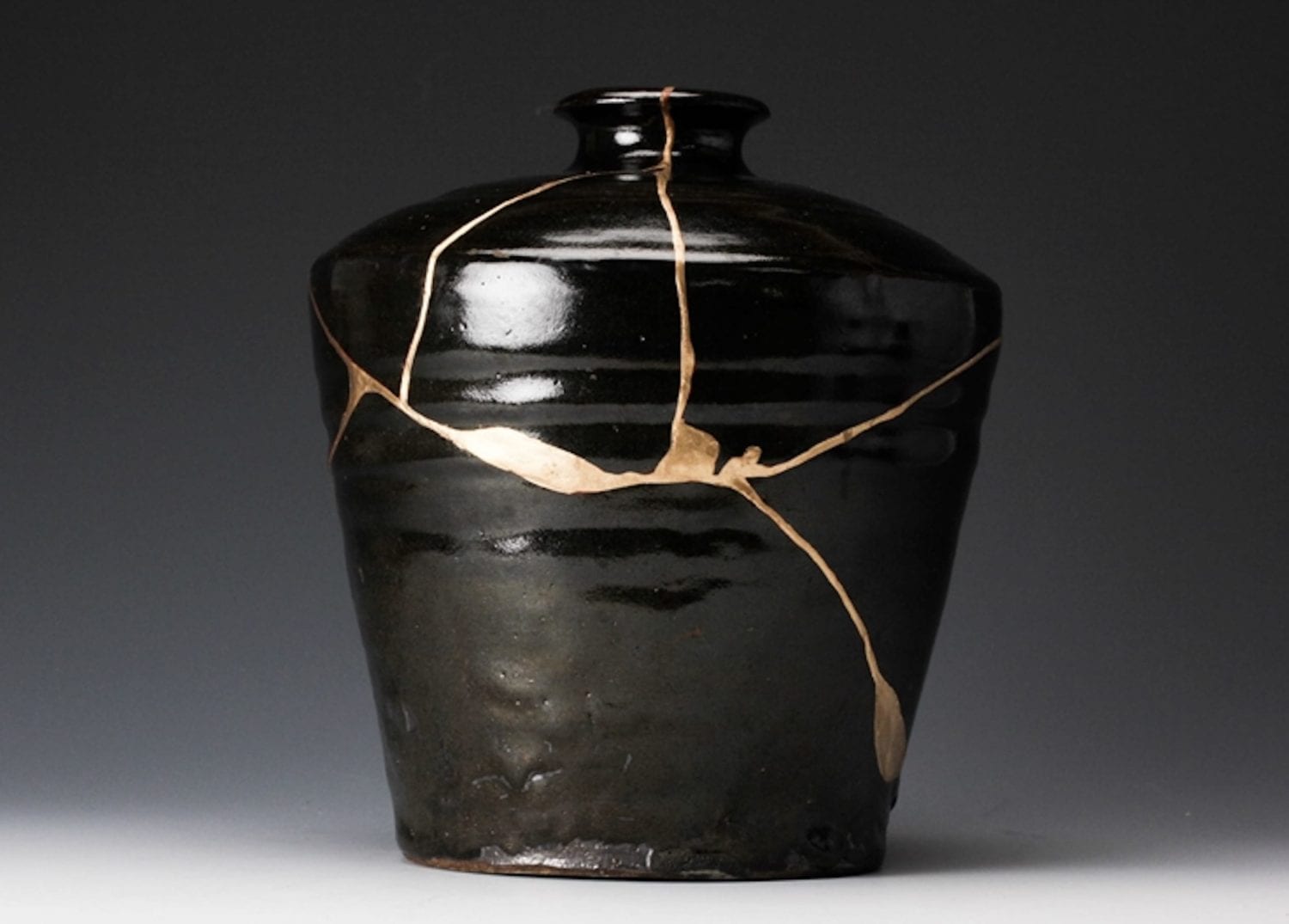 Decorative Jar with Gold Repairs by Living National Treasure Yuzo Kondo