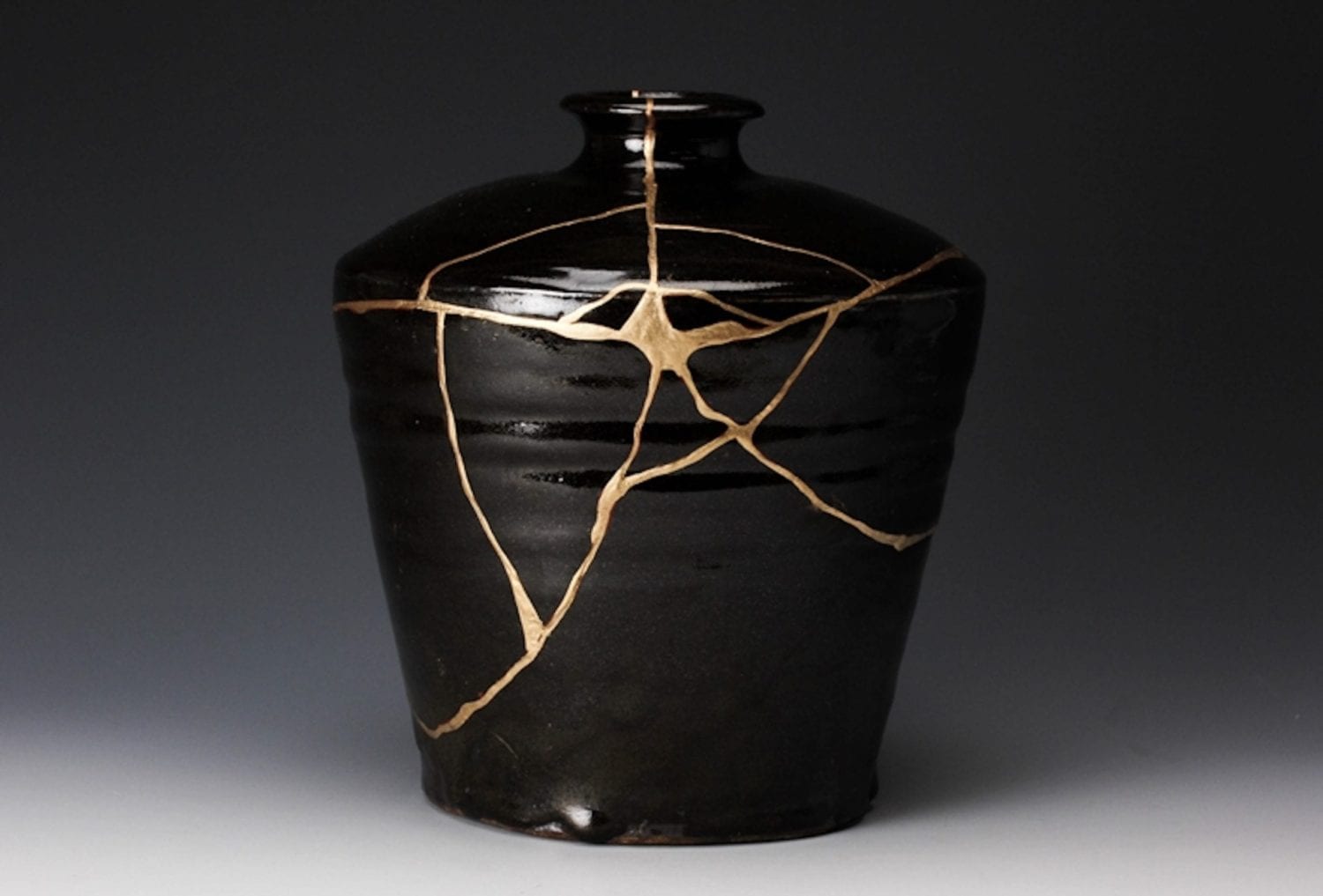 Decorative Jar with Gold Repairs by Living National Treasure Yuzo Kondo