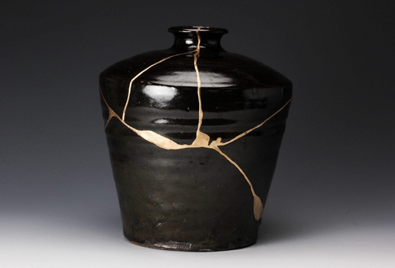 Decorative Jar with Gold Repairs by Living National Treasure Yuzo Kondo
