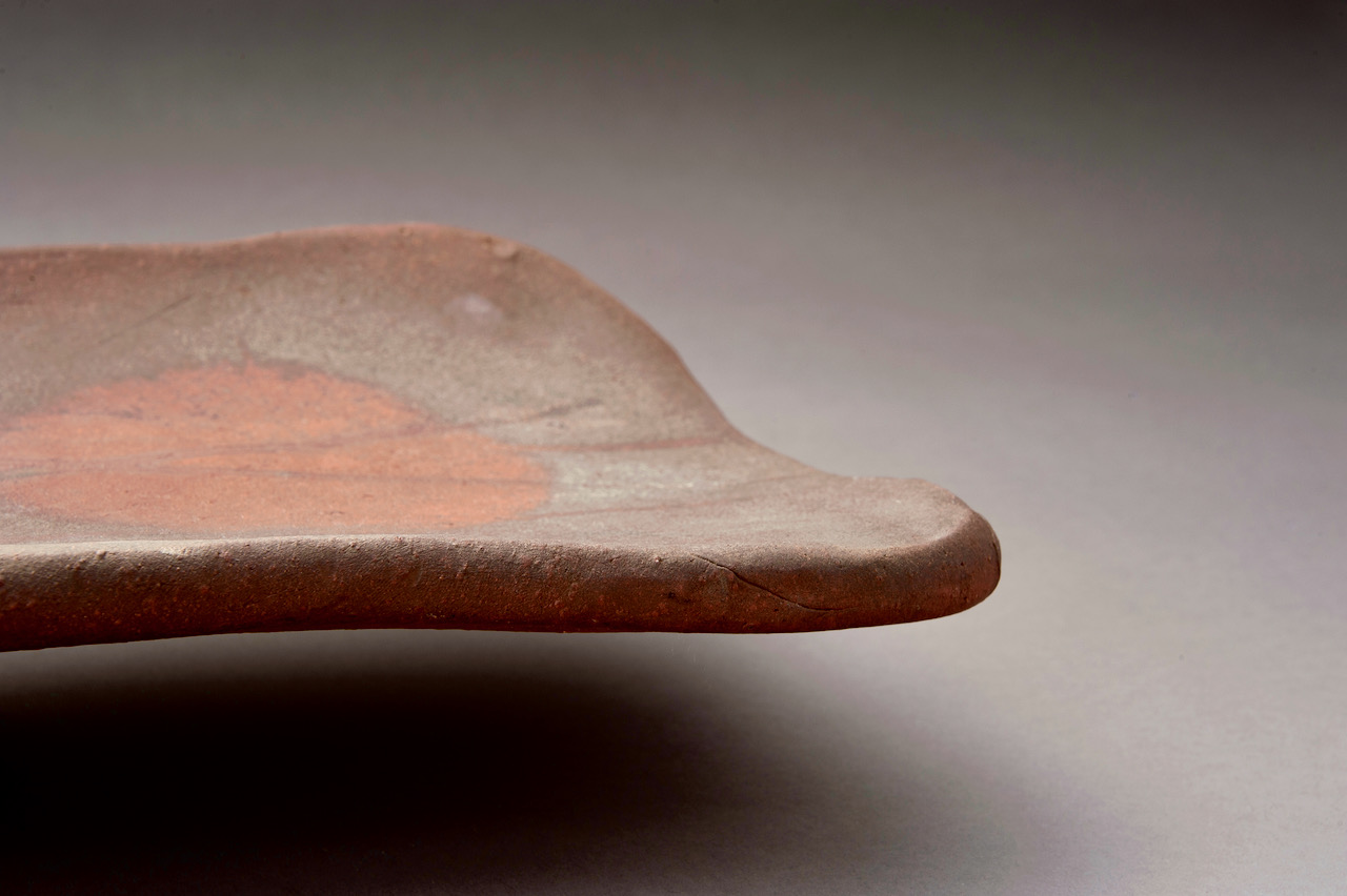 Large Bizen Plate by Living National Treasure Isezaki Jun