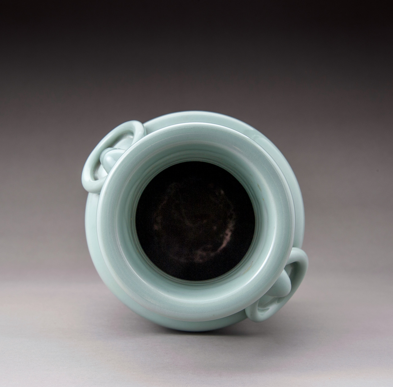 A Ring Handled Celadon Vase by Suwa Sozan (1852 – 1922)