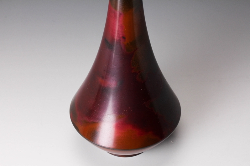 A Bronze Flower Vase by Living National Treasure Takahashi Keiten